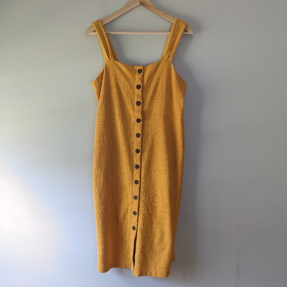 Madewell | Front Tank Dress Mustard - Picture 1 of 6